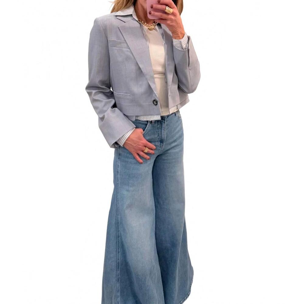 NEW WE-AR4 bar long sleeve blazer in pale blue